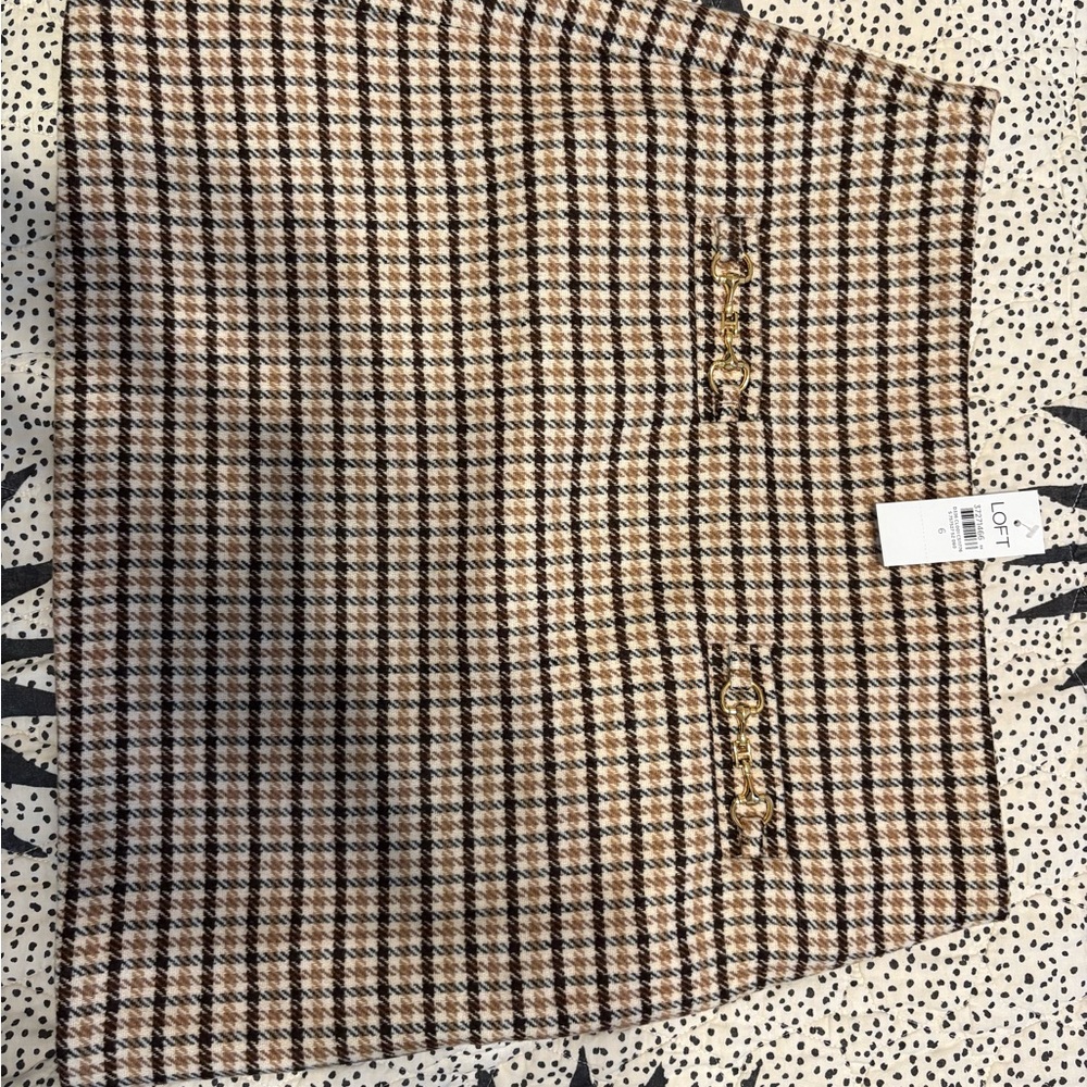 LOFT Brown Plaid Women's Skirt